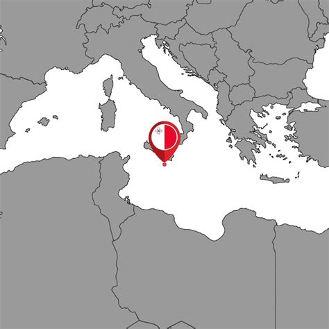 Premium Vector Pin Map With Malta Flag On World Map Vector Illustration