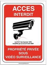 Aua Signaletique Panneau Propri T Priv E Sous Surveillance Vid O Acc S