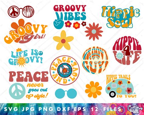 Retro Hippie Svg Bundle Groovy Shirt Designs By Crafty Mama Studios