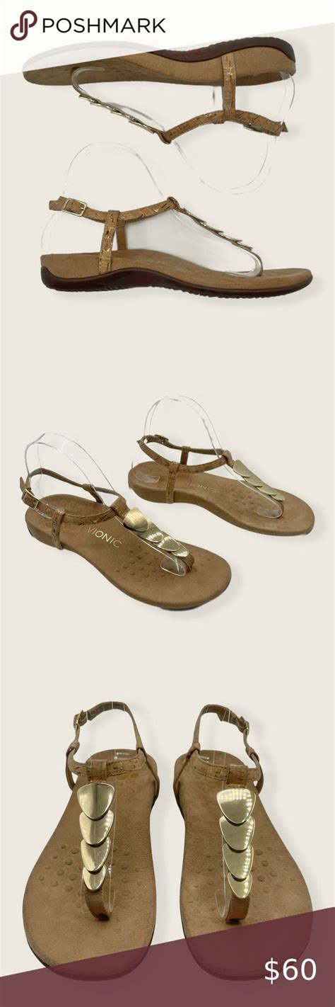 Vionic Miami Cork T Strap Thong Ankle Strap Sandals 7 Ankle Strap