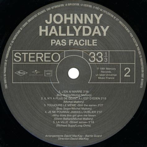 Johnny Hallyday LP Pas Facile Hachette M 0 1372 62 F