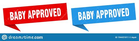 Baby Approved Banner Baby Approved Speech Bubble Label Set Stock