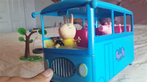 Peppa Pig School Bus Toy Sound Song Miss Rabbit Youtube