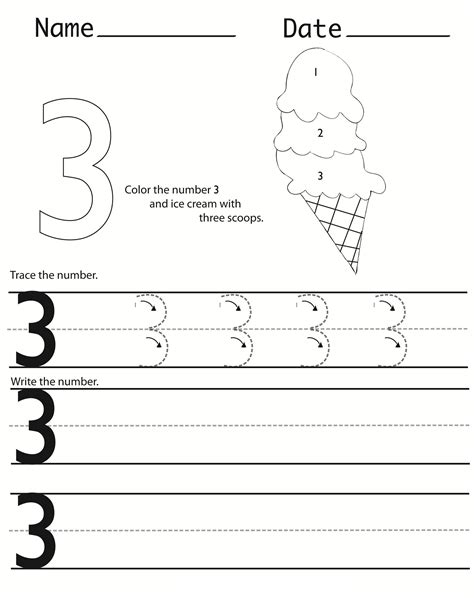 Free Printable Number Writing Practice Sheets