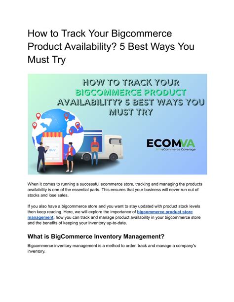 Ppt How To Track Your Bigcommerce Product Availability Powerpoint Presentation Id12750530