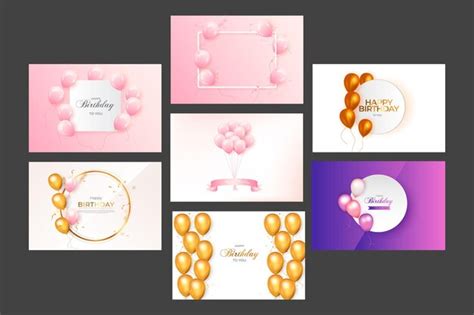 Premium Vector Birthday Wish Set With Realistic Balloon Golden