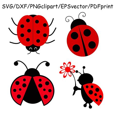 Ladybug SVG Ladybug DXF Ladybug Clipart Cut File Cricut Silhouette