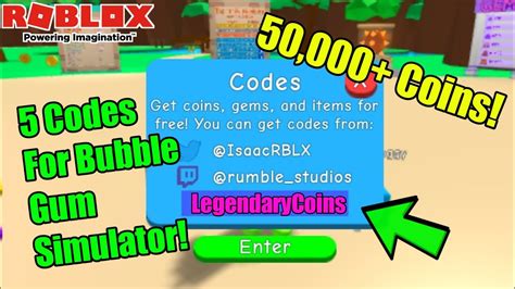 Roblox Bubble Gum Simulator Codes Youtube