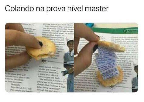 Colando na prova nível master Memes