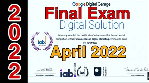 Google Digital Marketing Final Exam Answers April Latest Exam