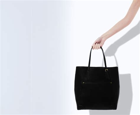 Zara Shopper Bag With Pocket In Black Lyst