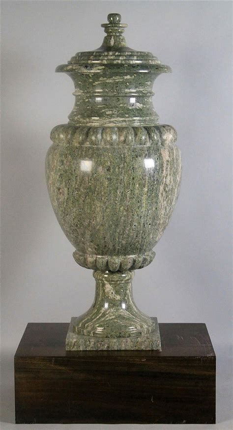 Lot Classical Mottled Green Marble Urn