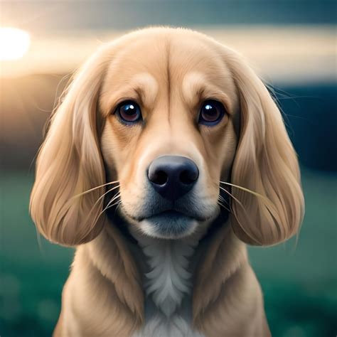 Premium AI Image | A painting of a dog with a long nose and a black nose.