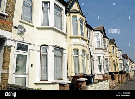 Row Of Two Story Victorian Terraced Houses Leytonstone London England