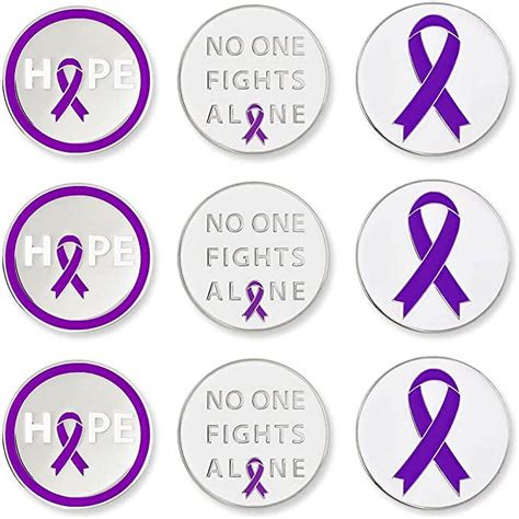 Pinmarts Purple Ribbon Awareness Bundle Pack Of 9 Golf Ball Markers