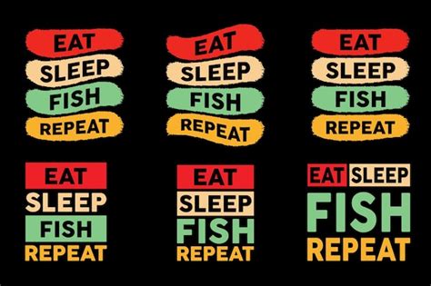 Premium Vector Eat Sleep Fish Repeat Typography Fishing Tshirt Design