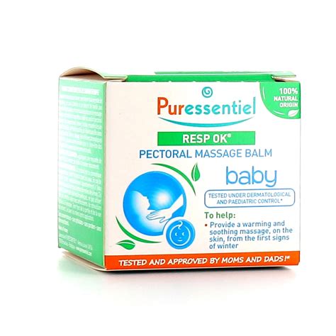 Baume de massage pectoral pour bébé Puressentiel Resp OK