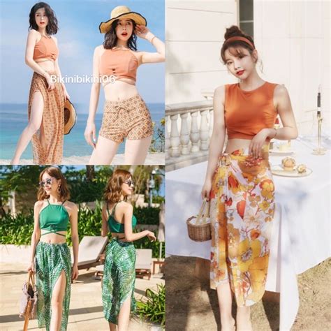 Đồ bơi đi biển áo tắm có mút bikini kèm khăn nhiều mẫu Chất liệu thun co giãn 4 chiều