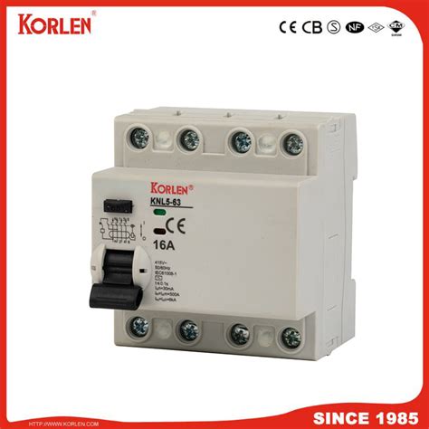 2019 New Design Residual Current Circuit Breaker Knl5 63