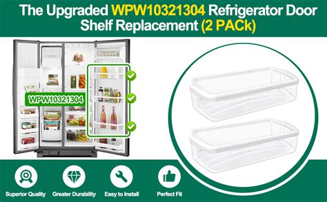 Amazon 2 PACK UPGRADED WPW10321304 Refrigerator Door Shelf Bin