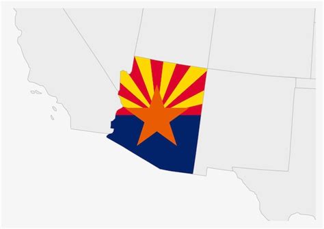 Premium Vector Us State Arizona Map Highlighted In Arizona Flag