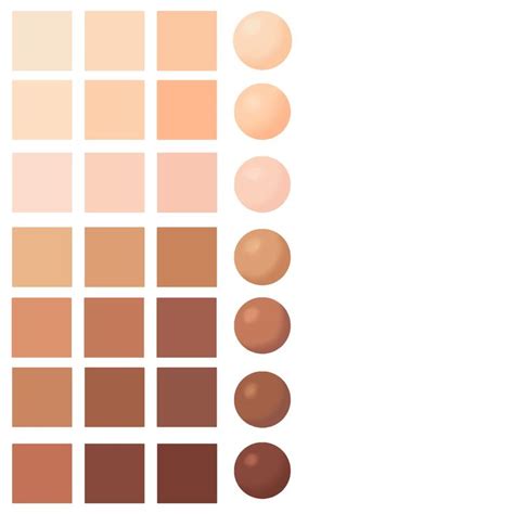 Skin tone swatches | Digital paint color, Skin palette, Skin color palette