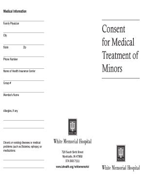 Fillable Online Iuhealth Consent For Medical Treatment Of Minors IU