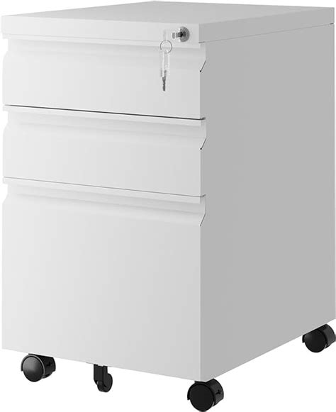 Lissimo Drawer File Cabinet With Lock Rolling Mobile Filing Cabinet