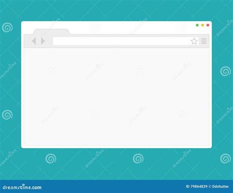 Flat blank browser window. stock vector. Illustration of sign - 79864839