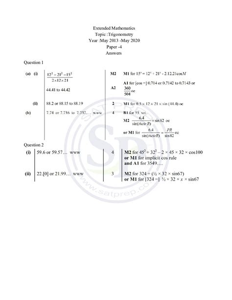 Trigonometry Ext Archives Sat Prep