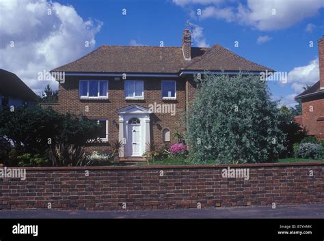 Detached 1960s Or 1970s Brick Neo Georgian House With Panelled Door And