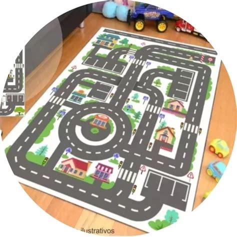 Tapete Brincar Pista Hot Wheels Mini X Cm Lona Cidade Parcelamento Sem Juros