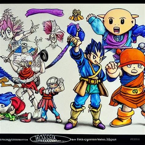 KREA Dragon Quest Character Concept Art By Akira Toriyama Pencil On