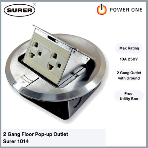 Surer Gang Pop Up Floor Outlet Round Type With Free Utility Box