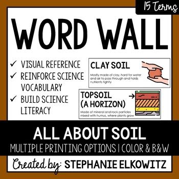 Soil Word Wall Science Vocabulary By Stephanie Elkowitz TPT