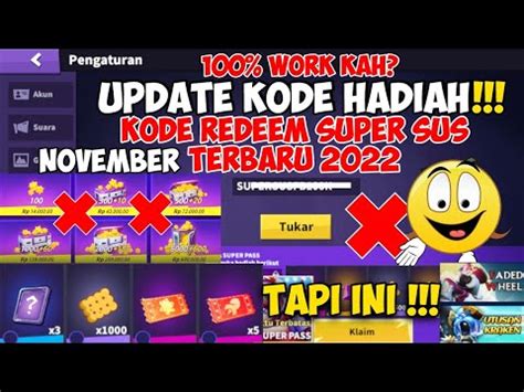 Kode Redeem Super Sus Terbaru Hari Ini Kode Hadiah Super Sus Terbaru