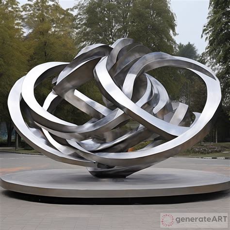 Stainless Steel Abstract Sculpture Roundabout Art Generateart