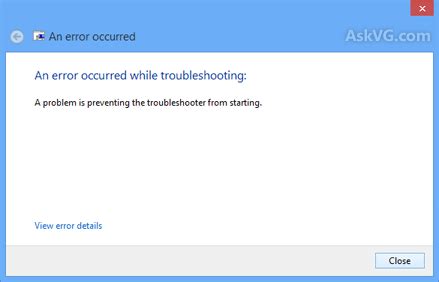 Fix An Error Occurred While Troubleshooting A Problem Is Preventing