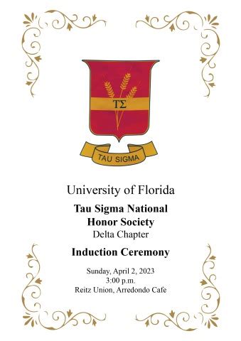 Tau Sigma National Honor Society Spring Induction Ceremony