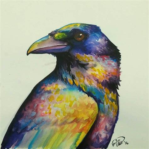 Black Is The Color Of The Rainbow By Lunedragonfly Crow Painting