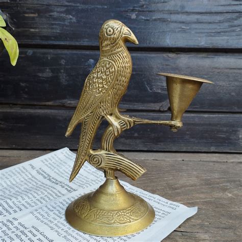 Vintage Brass Bird Candlestick Brass Candle Holder Retro Candleholder Brass Bird Fireplace