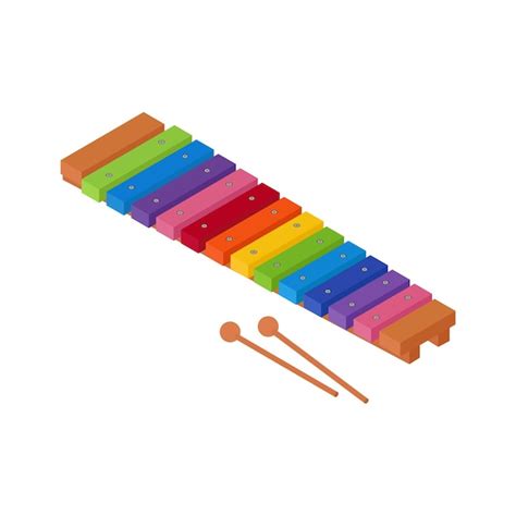 Premium Vector Colorful Xylophone Toy Isolated On White Background