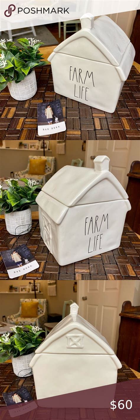 Rae Dunn Farm Life Canister Barn Cream Farm Life Rae Dunn Rae