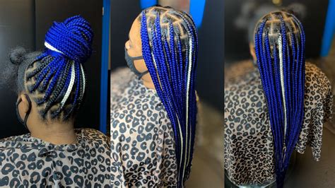 Parting For Large Knotless Braids 💙⚪️🖤 Beginner Friendlyhow To Youtube