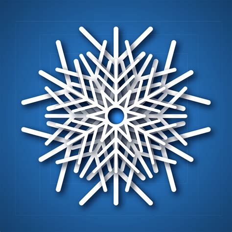 Paper cut snowflake. White snowflake on blue background. Christmas and ...