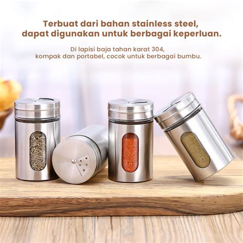 Jual Wadah Bumbu Spice Jar Botol Kaca Lada Jinten Garam Cabe Bubuk