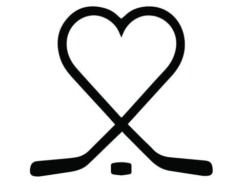 Hockey Logo 26 Heart Love Puck Player Stick Mask Pads Arena Etsy