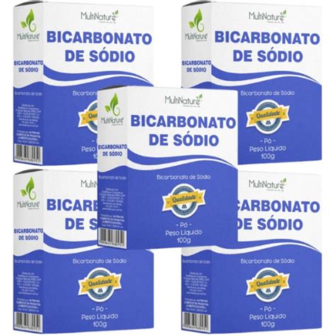 Kit 5uni Bicarbonato Sódio 100g Cx Multinature Supremo Suplementos