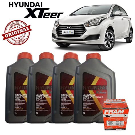 Kit Troca Oleo Filtro Original Hyundai Hb W Sintetico