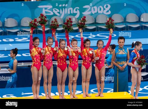 Team China gold medal champions in the Women Artistic Gymnastic Team ...